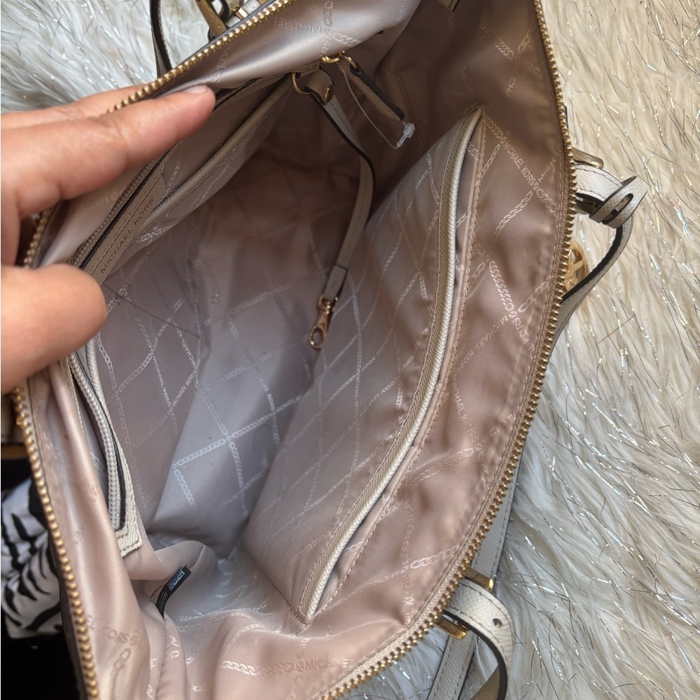 Michael Kors Jet Set East West Top Zip Tote beige cream Saffiano Leather - Picture 3 of 10